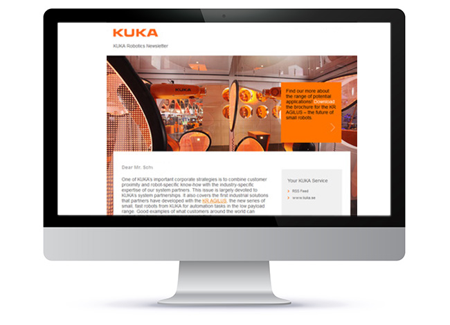 E-Mail-Newsletter für KUKA Roboter international